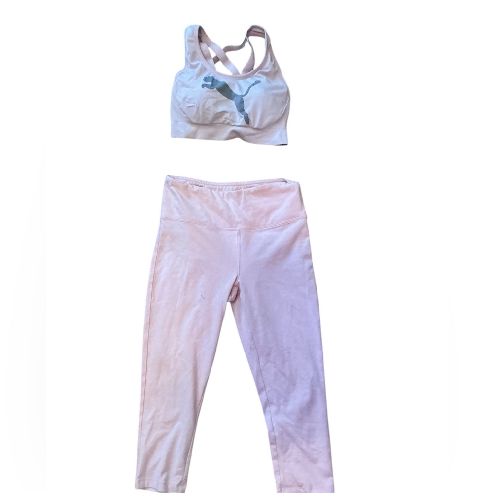 Puma White and Light Pink Activewear Set
